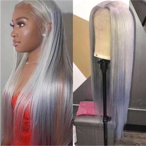 22” Long  GREY Straight  Lace Front wig *NEW*